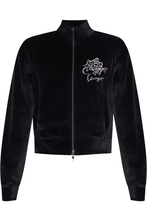Kenzo Hoodie aus Samt mit Logo-Stickerei