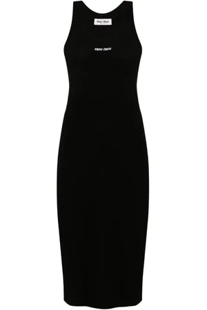 Miu Miu Tüllkleid mit Logo-Stickerei