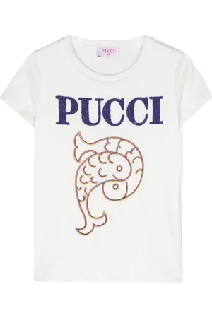 PUCCI Junior T-Shirt mit Frottee-Logo
