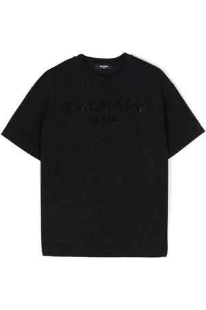 Balmain T-Shirt mit Strass-Logo