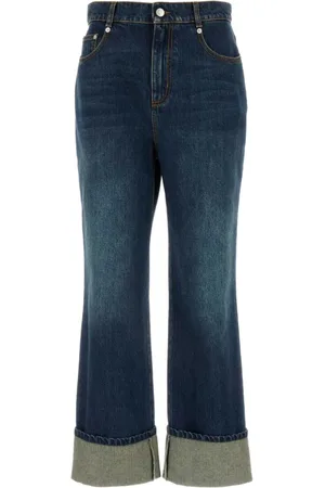 Alexander McQueen Halbhohe Straight-Leg-Jeans