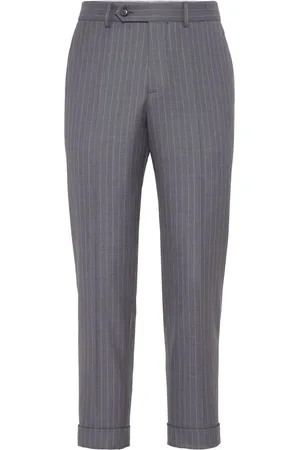 Brunello Cucinelli Chalk-Stripe wool tailored trousers
