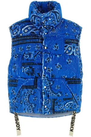 Khrisjoy Wattierte Cordweste mit Paisley-Print