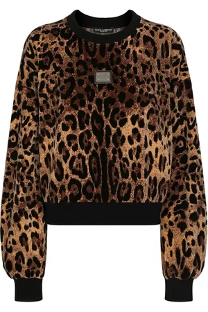 Dolce & Gabbana Chenille-Pullover aus Leoparden-Jacquard