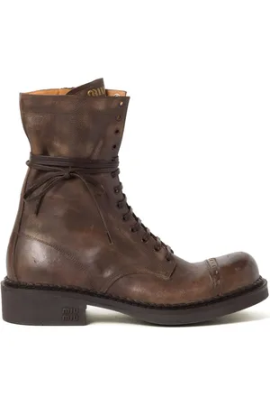Miu Miu Schnürstiefel aus Leder (35mm)