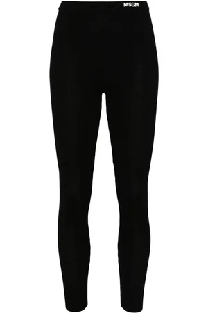 Msgm Leggings mit Logo-Bund