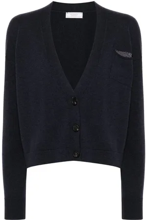 PESERICO SIGN Cardigan mit Punto Luce-Besatz
