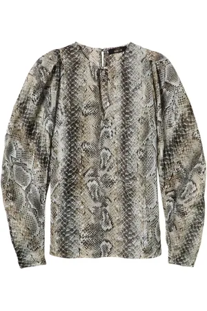 Twin-Set Bluse aus Chiffon-Krepp mit Schlangenleder-Print