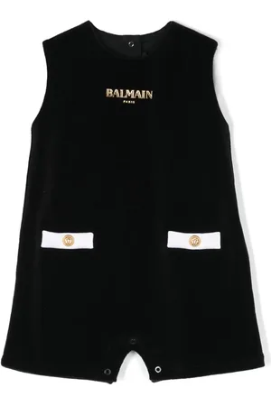 Balmain Kurzer Strampler mit Logo-Print