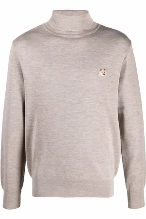 Maison Kitsuné Fein gestrickter Rollkragenpullover