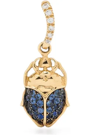 Aurélie Bidermann 18kt Beetle Gelbgoldanhänger mit Saphir