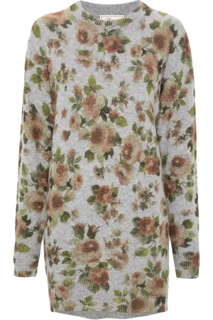 BLUMARINE Kleid mit Blumen-Intarsie