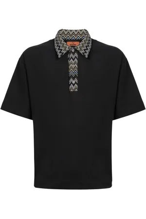 Missoni Poloshirt mit Zickzack-Strickeinsatz