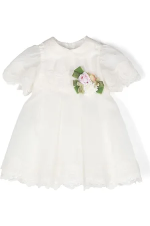 COLORICHIARI Kleid mit Spitzenbesatz