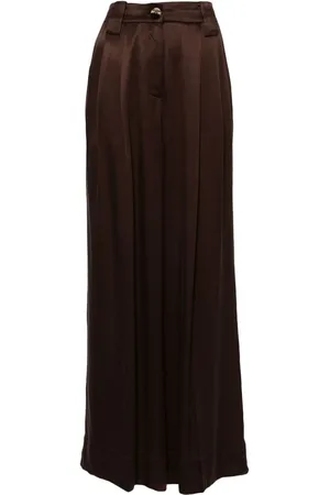 Ganni High-Waist-Hose in Satinoptik
