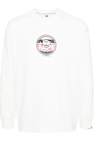 A Bathing Ape Langarmshirt mit Logo-Print