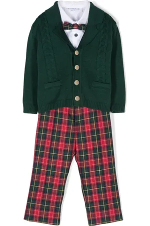 COLORICHIARI Kariertes Hosen-Set