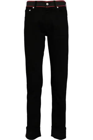 Alexander McQueen Schmale Jeans mit Kontrastbund