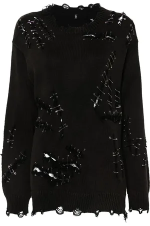 R13 Pullover mit Sicherheitsnadel-Detail