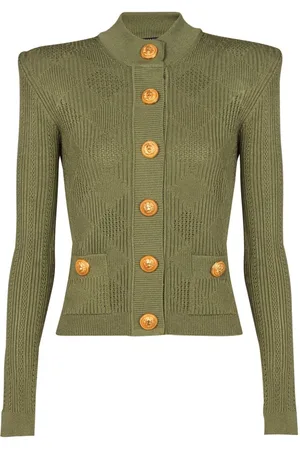 Balmain Cardigan mit Gingham-Karo