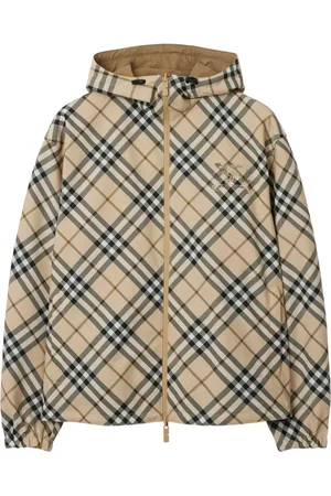 Burberry Karierte Jacke mit Logo-Stickerei