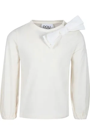 DOUUOD KIDS Langarmshirt mit Schleifenapplikation