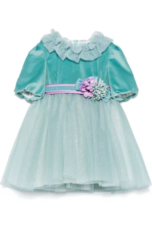 COLORICHIARI Kleid mit Blumenapplikation