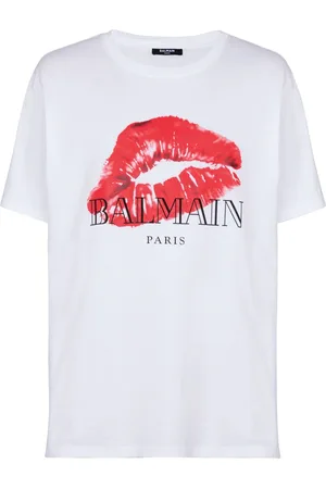 Balmain T-Shirt mit Kuss-Print