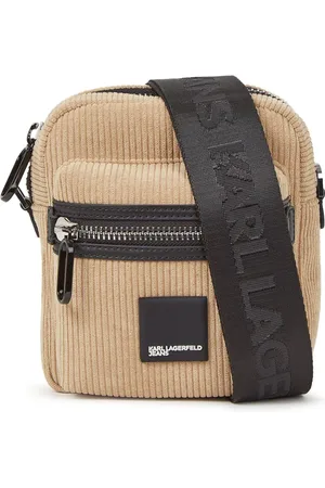 Karl Lagerfeld Umhängetasche aus Cord mit Box-Logo