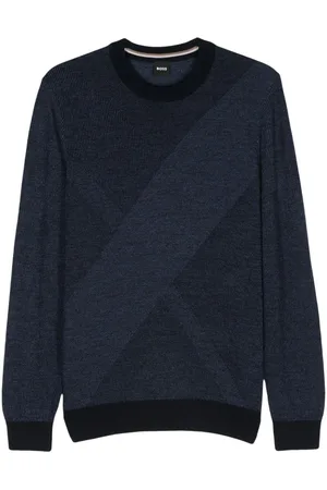 HUGO BOSS Zweifarbiger Jacquard-Pullover