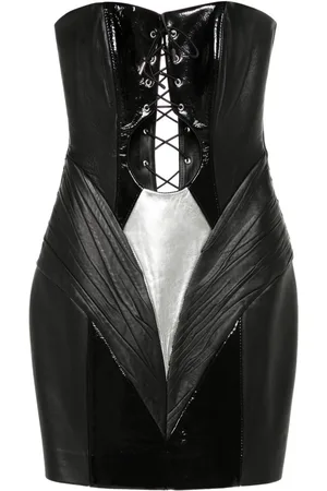 MITILIANE COUTURE Kurzes Lederkleid mit Schnürung