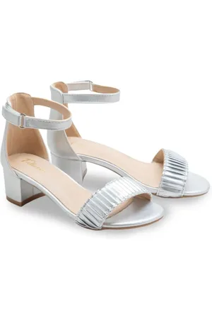 Tulleen Plissierte Sandalen mit Blockabsatz