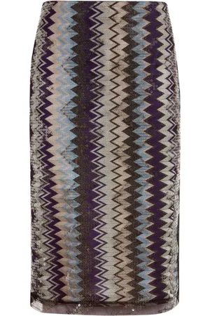 Missoni Pailletten-Midirock mit Zickzackmuster