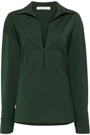 Serafini Bluse mit tiefem Ausschnitt