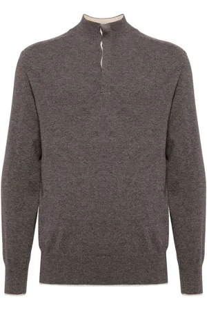 N.PEAL Kaschmirpullover mit kurzer Knopfleiste