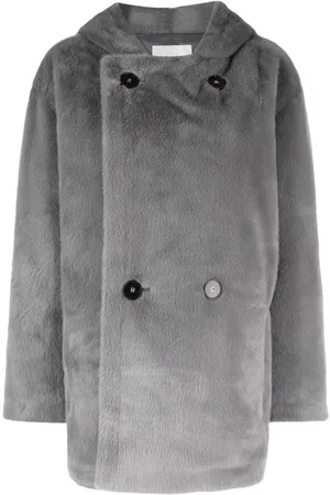 B+AB Doppelreihige Jacke aus Fake Fur
