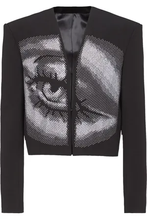 Balmain Cropped-Jacke aus Krepp