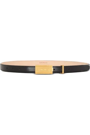 Balmain Ledergürtel mit Logo-Schild
