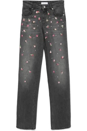 BLUMARINE Jeans mit Rosenstickerei