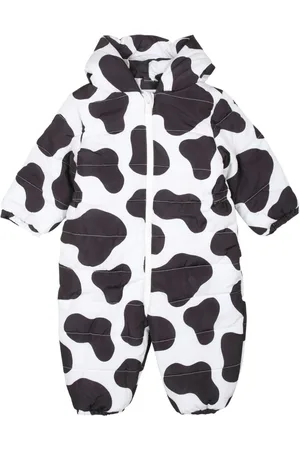 Stella McCartney Kapuzen-Schneeanzug mit Kuh-Print