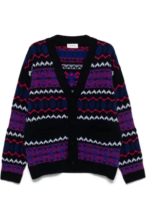 LANEUS Gestrickter Intarsien-Cardigan