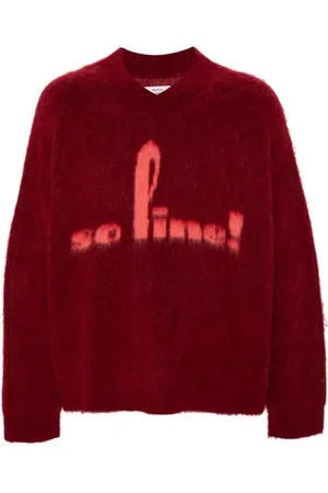 MARTINE ROSE Gebürsteter Pullover mit V-Ausschnitt