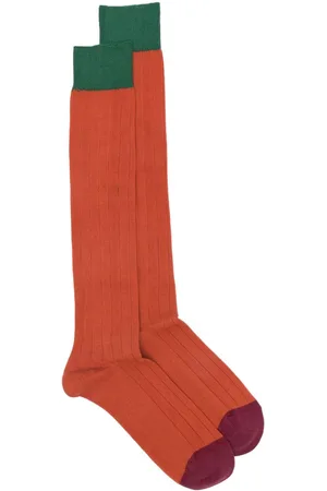 ALTEA Gerippte Socken in Colour-Block-Optik