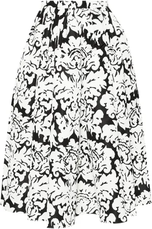 Alexander McQueen Midirock mit Damask-Print