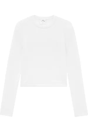 Courrèges Gerippter Pullover mit Logo-Stickerei