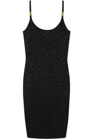 VERSACE Lurex-Midikleid mit Leopardenmuster