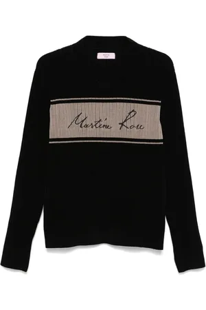 MARTINE ROSE Chenille-Pullover mit V-Ausschnitt