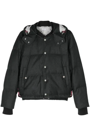 Thom Browne Flanell-Daunenjacke mit Kapuze
