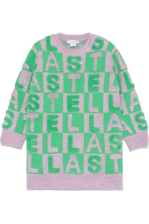 Stella McCartney Strickkleid mit Logo-Applikation