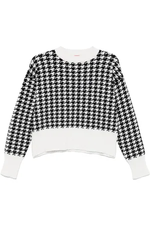 HUGO BOSS Pullover mit Hahnentritt-Intarsie